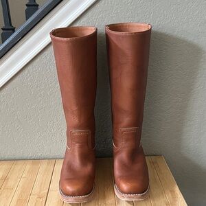 Frye campus boot 14L - saddle montana leather brown knee high - size 7.5